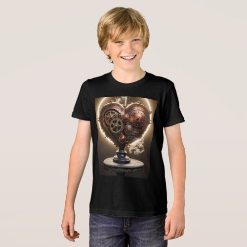 Steampunk Gears Heart Tri_Blend Shirt