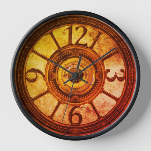 Steampunk Gears _ Heat _ Round Wall Clock