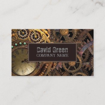 Steampunk Gears Industrial Construction Mechanic  Business Card by heresmIcard at Zazzle
