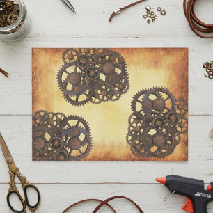 Steampunk Gears Industrial Vintage Rusted Tissue Paper