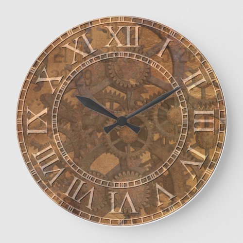 Steampunk Gears Large Clock
