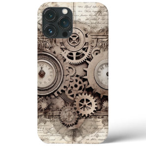 Steampunk Gears Letters Vintage Victorian iPhone 13 Pro Max Case