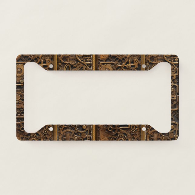 Steampunk Gears License Plate Frame (Front)