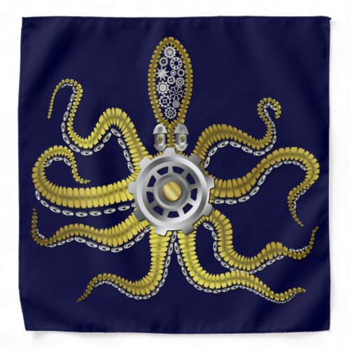 Steampunk Gears Octopus Kraken Bandana