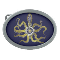 Steampunk Gears Octopus Kraken Belt Buckle