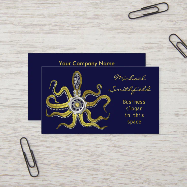 Steampunk Gears Octopus Kraken Business Card Zazzle