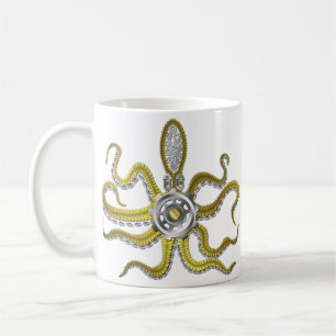Steampunk Gears Octopus Kraken Coffee Mug