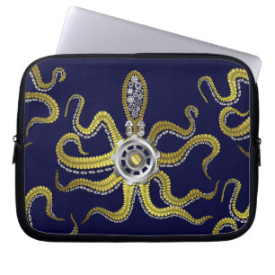 Steampunk Gears Octopus Kraken Laptop Sleeve