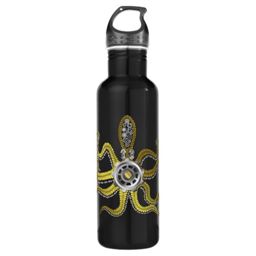 Steampunk Gears Octopus Kraken Stainless Steel Water Bottle