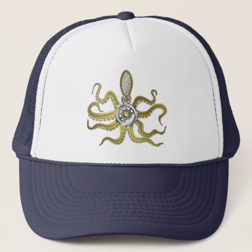 Steampunk Gears Octopus Kraken Trucker Hat