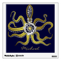 Steampunk Gears Octopus Kraken Wall Decal