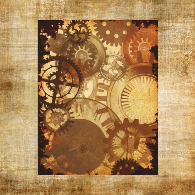 Steampunk Gears Scrapbook Paper (Creator Uploaded)
