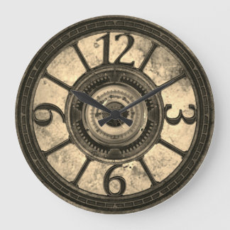 Steampunk Gears - Smoke- Round Wall Clock