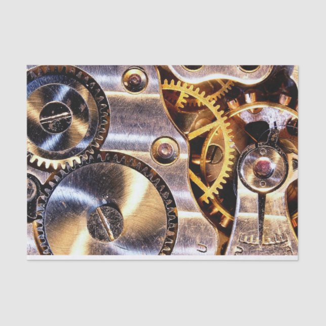 Steampunk Gears Tissue Paper (Front)