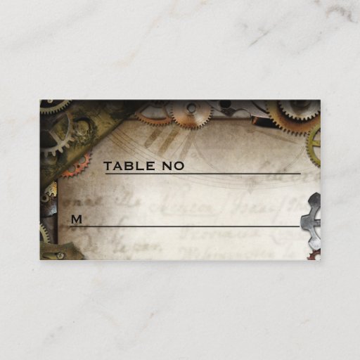 Customizable Steampunk Gears Victorian Guest Placecards Business Cards