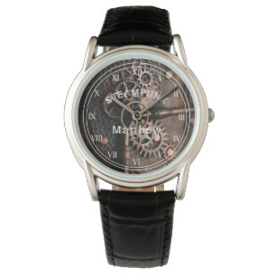 Steampunk Gears Vintage Personalized Watch