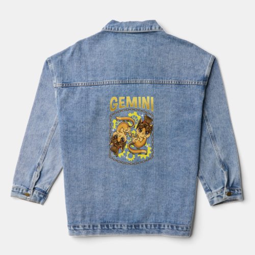 Steampunk Gemini Inspired Steampunk Twins Related  Denim Jacket