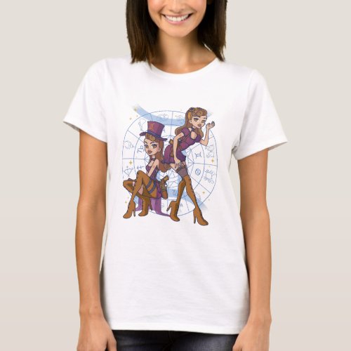 STEAMPUNK GEMINI PIN UP GIRL GEMINI ZODIAC SIGN  T_Shirt