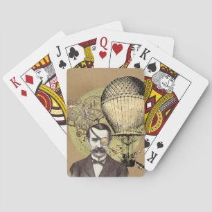 Steampunk Gentleman Collage Poker Cards