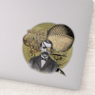 Steampunk Gentleman Collage Sticker