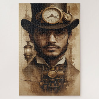 Steampunk Gentleman in Sepia Jigsaw Puzzle