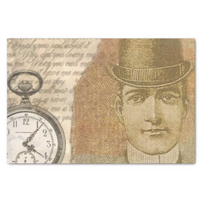 Steampunk Gentleman Pocket Watch Tissue Paper Zazzle