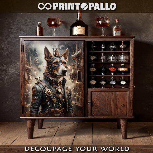 Steampunk German Sheepdog in a furnace  Tissue Paper (Creator Uploaded)