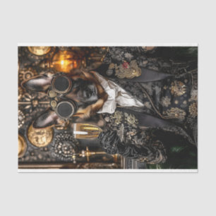 Steampunk German Shepherd, Alsatian BT5 Decoupage Tissue Paper