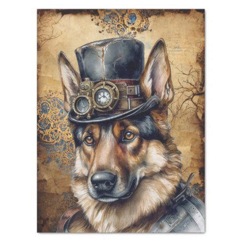 Steampunk German Shepherd Dog Tissue Paper