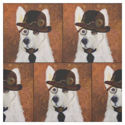 STEAMPUNK GERMAN SHEPHERD  FABRIC