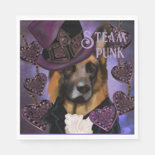 Steampunk German Shepherd Napkins