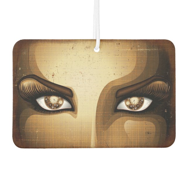 Steampunk Girl Eyes buttons Air Freshener (Front)