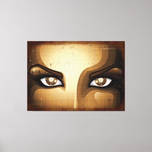 Steampunk Girl Eyes buttons Canvas Print