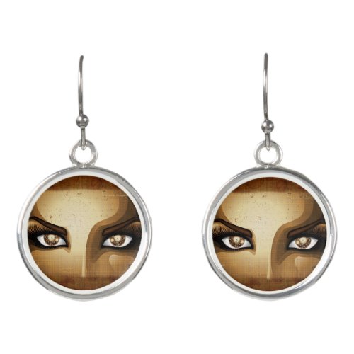 Steampunk Girl Eyes buttons Earrings