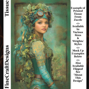 Steampunk Girl In Ivy Headdress DK4R Decoupage Tissue Paper