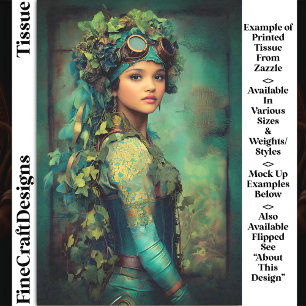 Steampunk Girl In Ivy Headdress DK4RF Decoupage  Tissue Paper