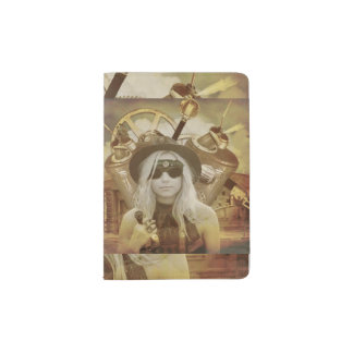 Steampunk Girl Passport case holder