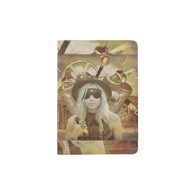 Steampunk Girl Passport case holder (Front)