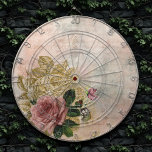 Steampunk Glam | Pink and Gold Rose Rustic Floral Dart Board<br><div class="desc">90s Grunge, All Grown Up! Feminine, sophisticated Victorian era shabby chic steampunk seamless pattern featuring girly color palette with a pink rose on a grunge background accented by gold glitter dust and handwriting. This vintage 1990s inspired abstract design features a gorgeous palette that adds perfect pop of color. For customizations...</div>