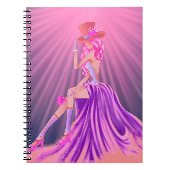 Steampunk Glamor Prom Queen  Notebook (Front)