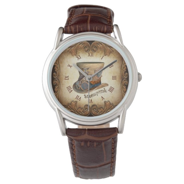 Steampunk Goggle Hat ~ Great Horned Owl ~  Watch (Front)