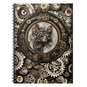 Steampunk Goggles Cat - Spiral Notebook