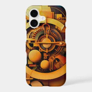 Steampunk Golden Mechanism Abstract iPhone 17 Case