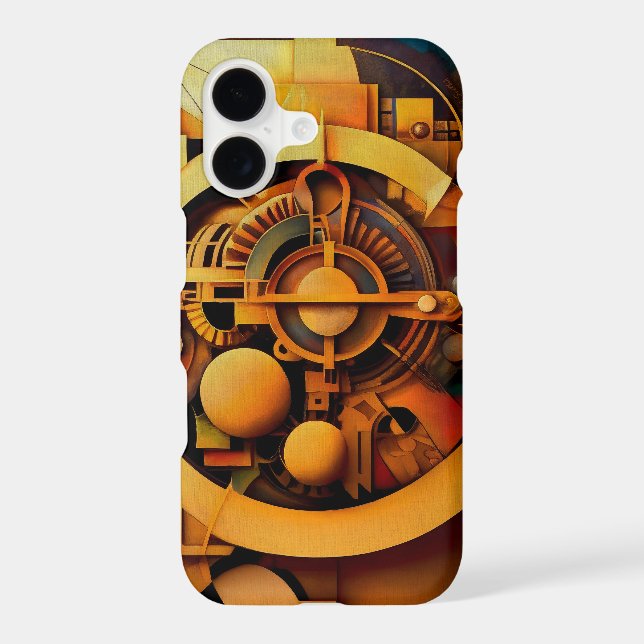 Steampunk Golden Mechanism Abstract iPhone Case (Back)