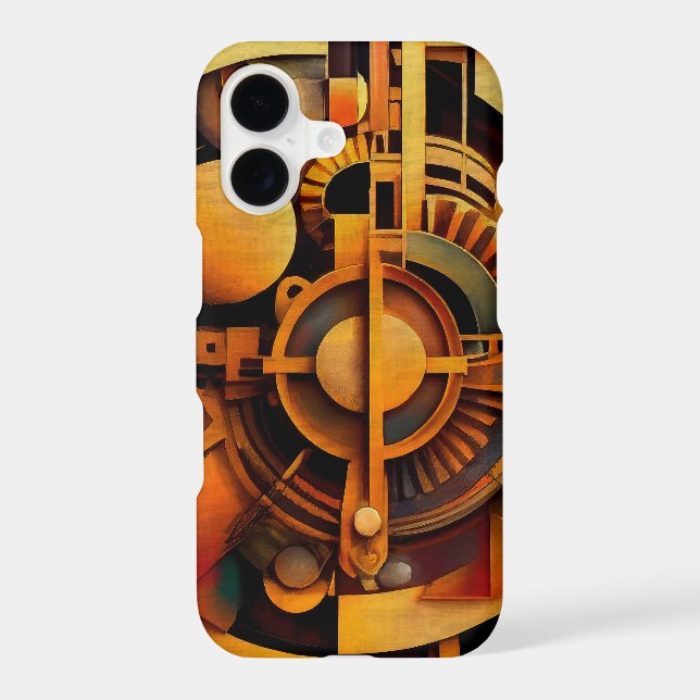 Steampunk Golden Mechanism Abstract iPhone Case (Back)
