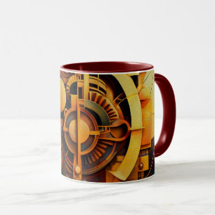Steampunk Golden Mechanism Abstract Mug