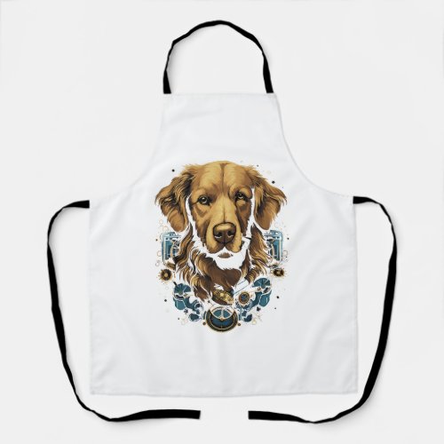 Steampunk Golden Retriever Dog Classic T_Shirt Apron