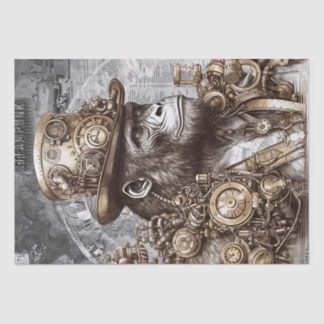 Steampunk Gorilla Tissue Paper (Front)