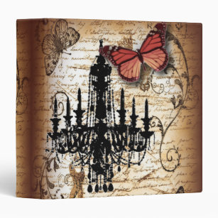 steampunk goth butterfly paris vintage chandelier binder