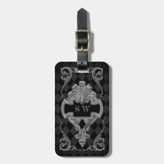 Steampunk Goth Monogrammed Luggage Tag